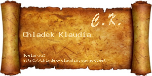 Chladek Klaudia névjegykártya